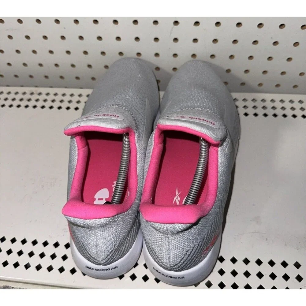 Reebok DMX DailyFit Womens Athletic Slip On Walking Shoes Size 11 Gray Pink